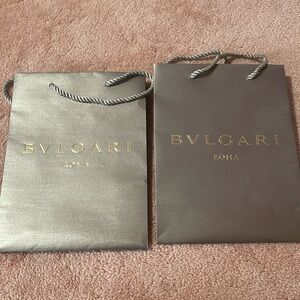 (2) BVLGARI ROMA small paper bag in excellent condition